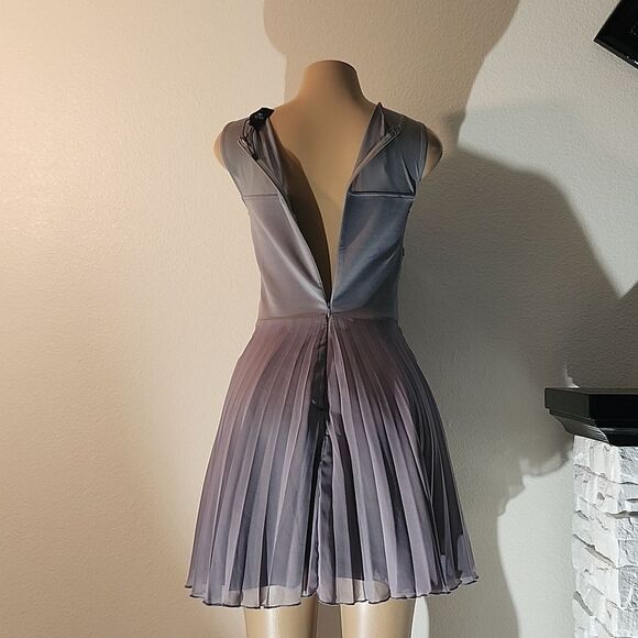 BRAND NEW AX PARIS PLEATED SLEEVELESS LACE DESIGN EMBELLISHMENTS MINI DRESS - Picture 7 of 16